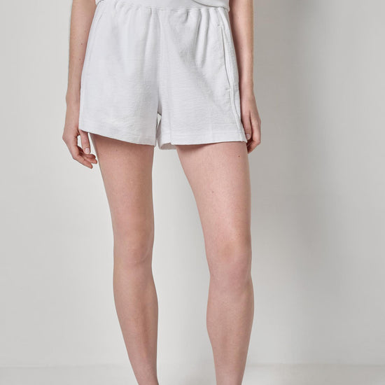 Textured Terry Front Seam Short Womens Short White A1