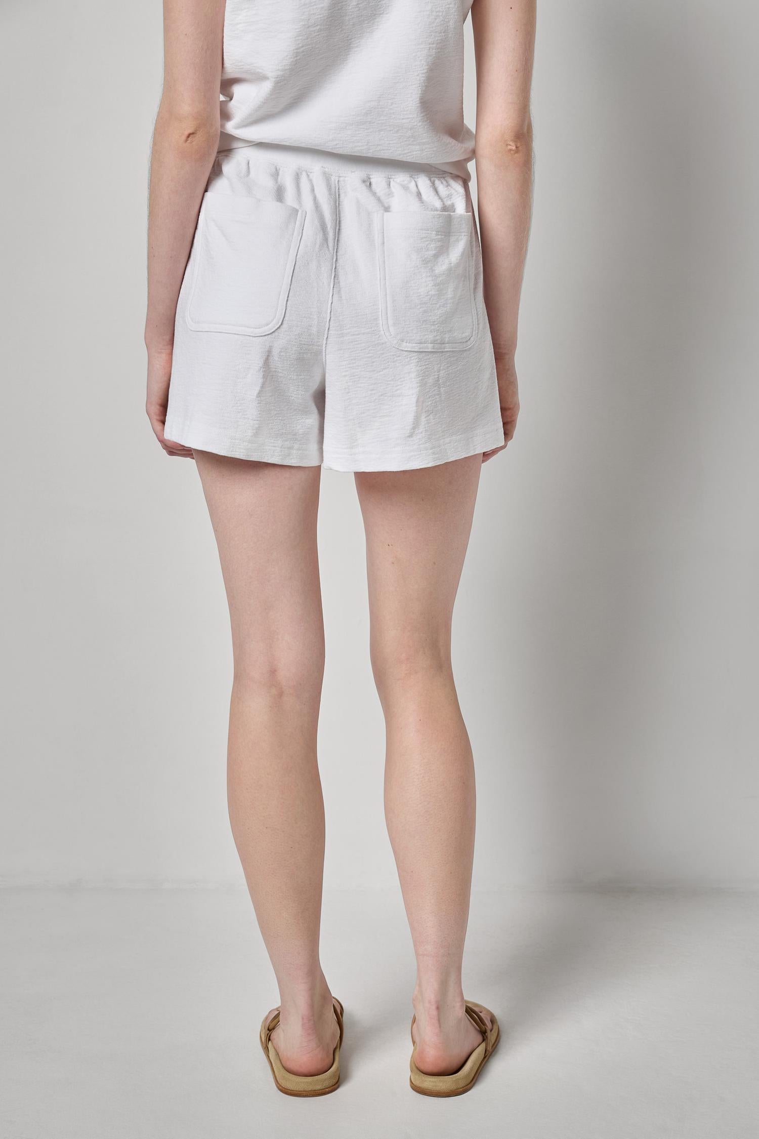 Textured Terry Front Seam Short Womens Short White A2