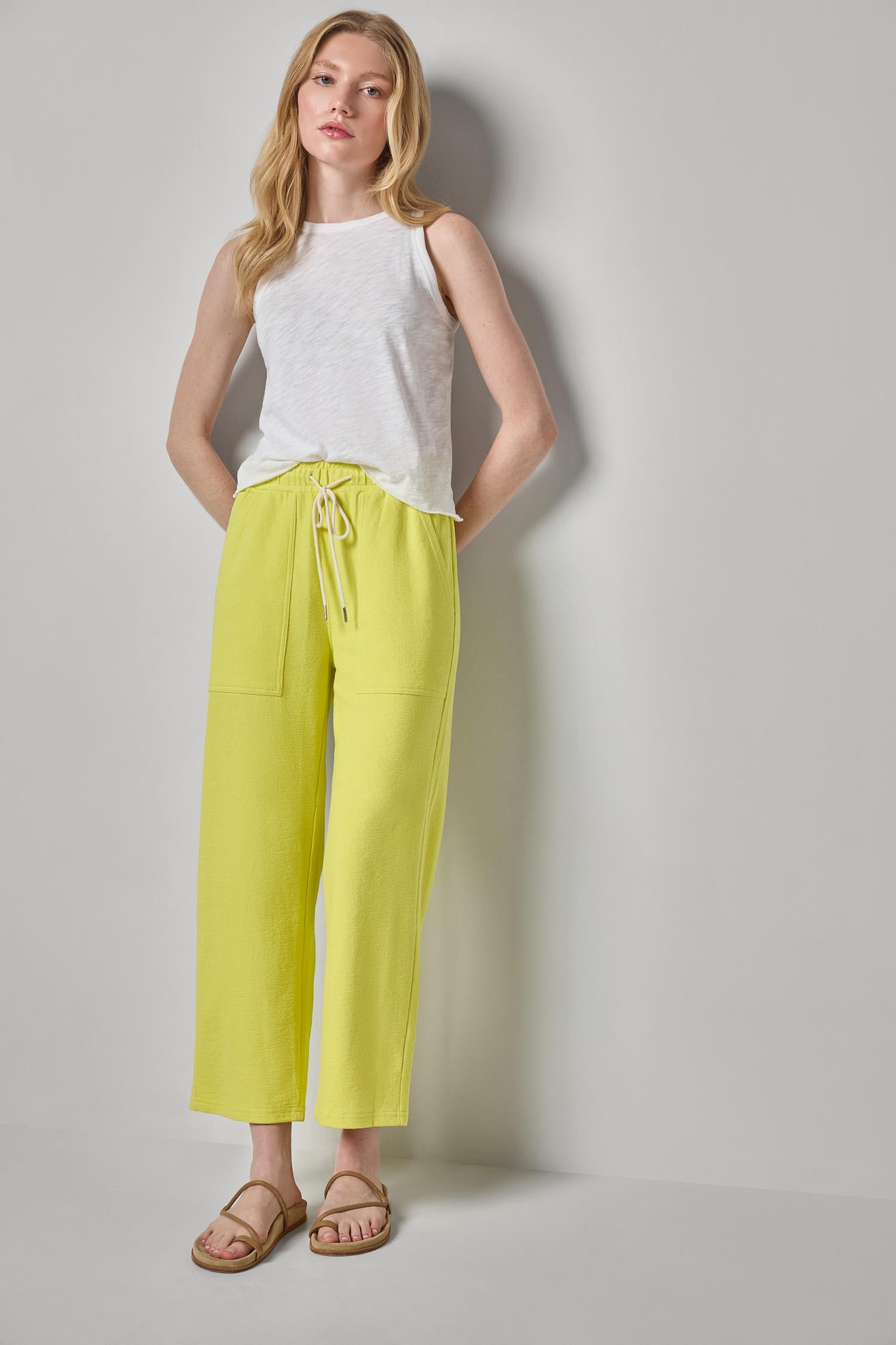 Textured Terry Pant Womens Pant Limeade A3
