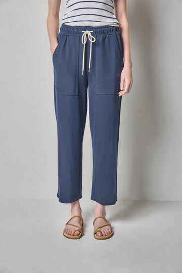 Textured Terry Pant Womens Pant Navy A1