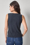 Lace Up Tank Womens Top Black A2