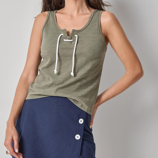 Lace Up Tank Womens Top Fern A1