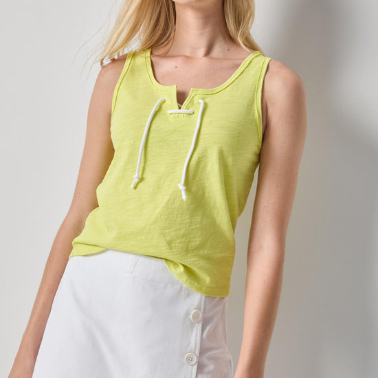 Lace Up Tank Womens Top Limeade A1