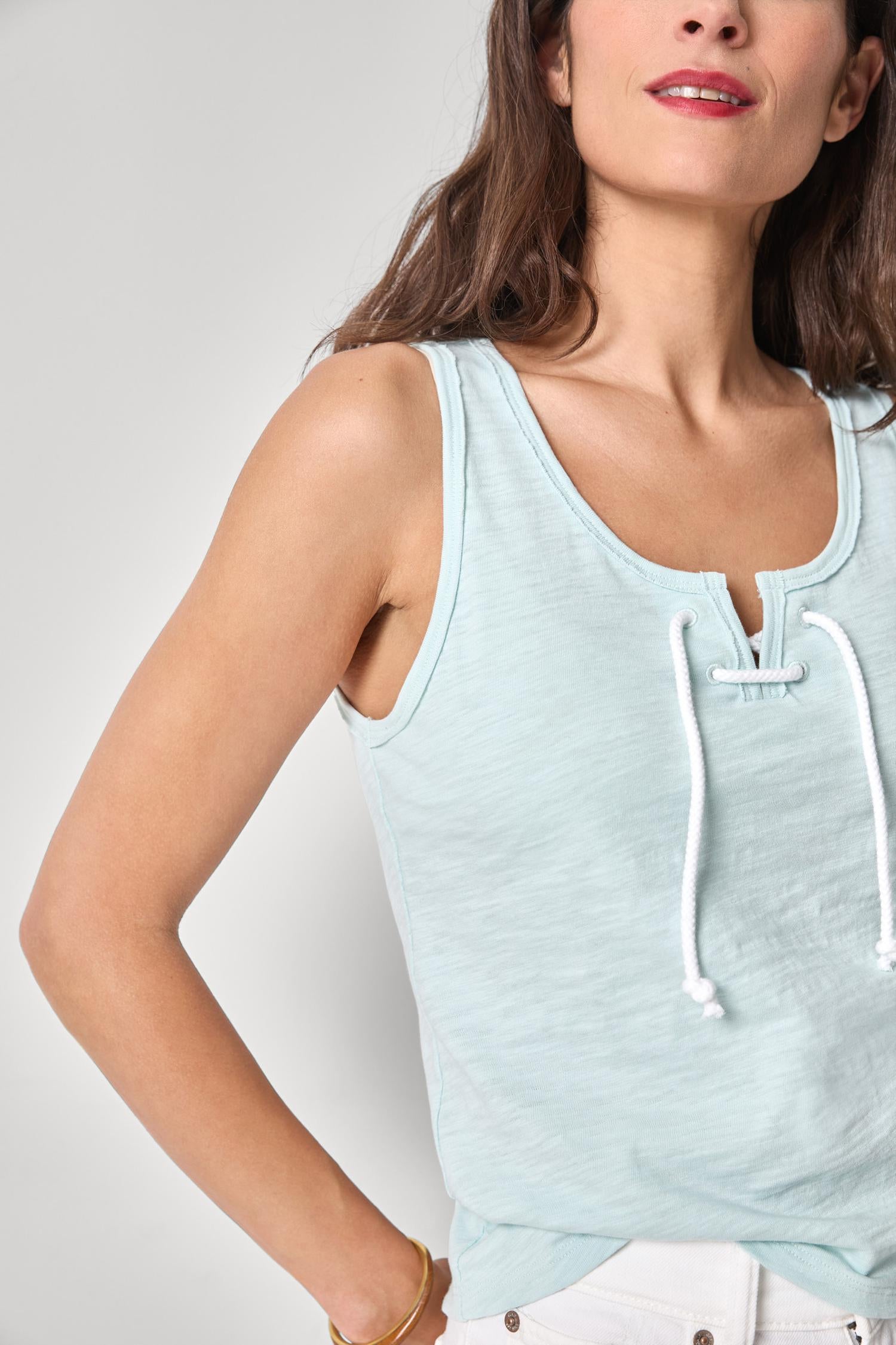 Lace Up Tank Womens Top Seabreeze A3