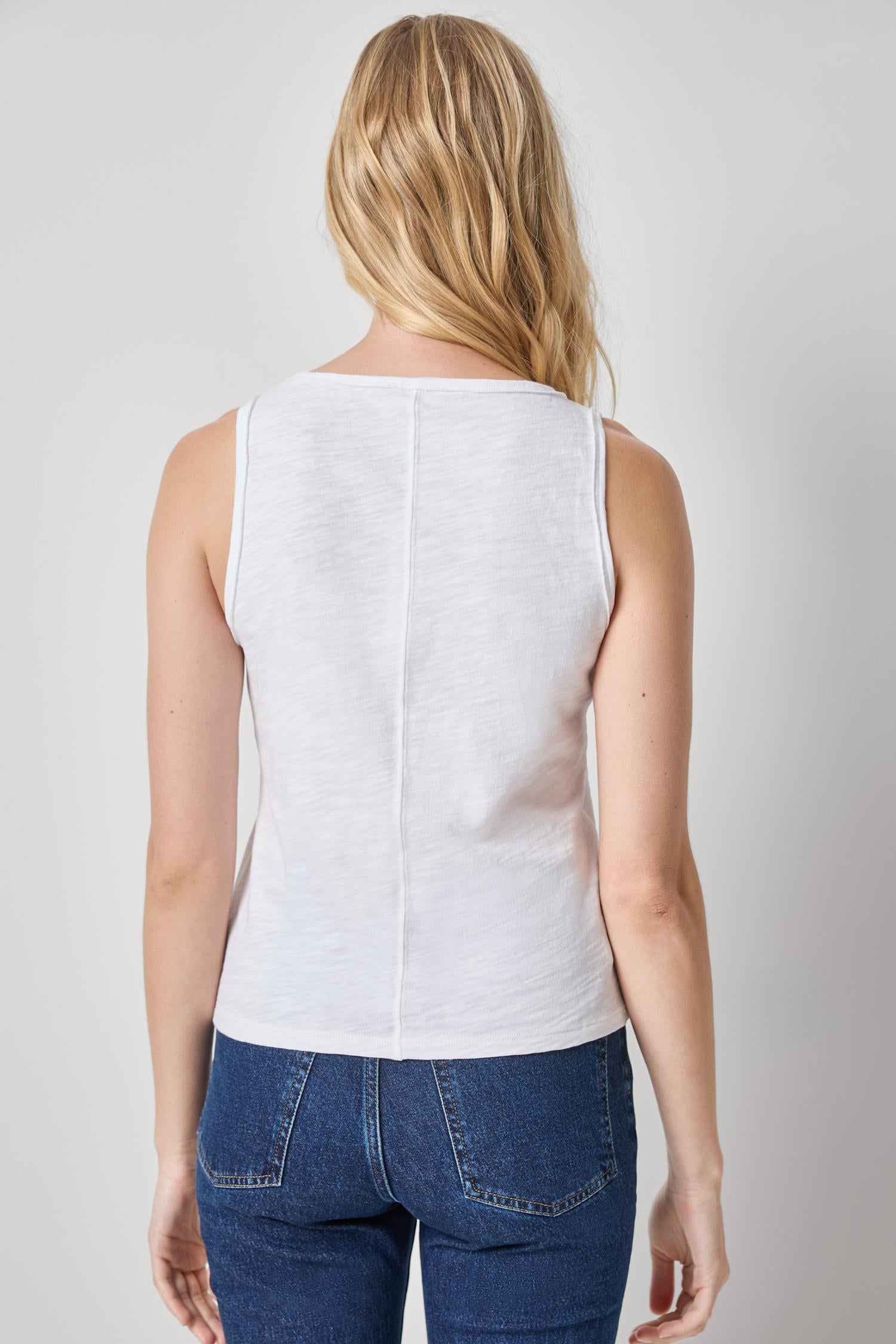 Lace Up Tank Womens Top White A2