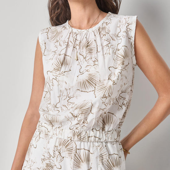 Poplin Shell Womens Top Fern Print A1