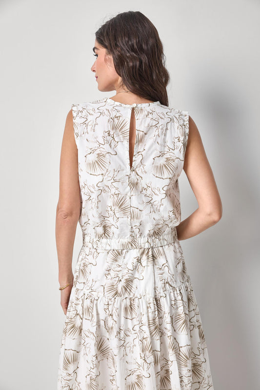 Poplin Shell Womens Top Fern Print A2