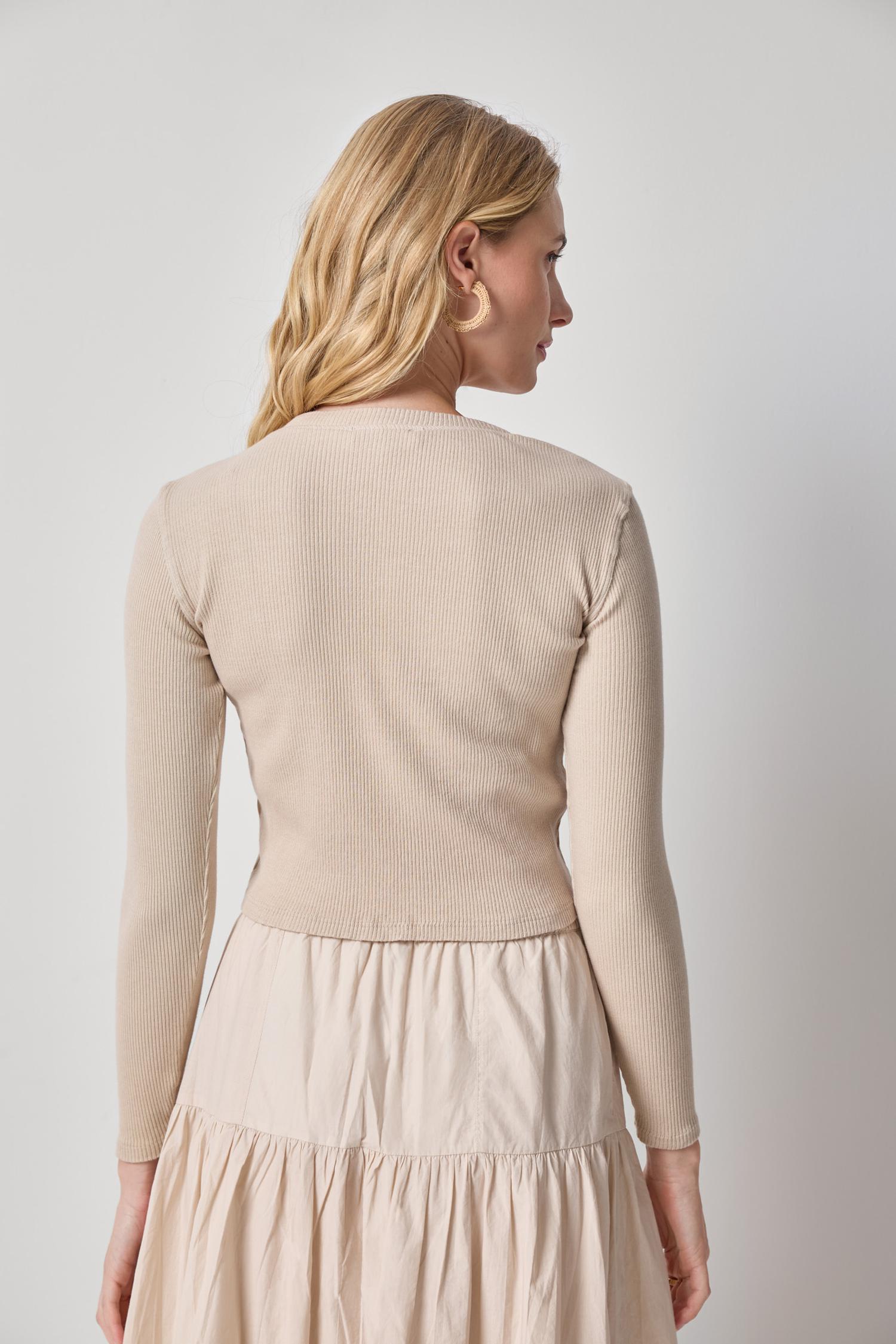 Mixed Media Cardigan Womens Top Bamboo A2