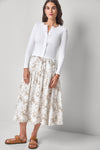 Mixed Media Cardigan Womens Top White A3