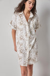 Poplin Dolman Shirt Dress Womens Dress Fern Print A1