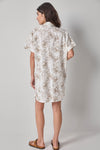 Poplin Dolman Shirt Dress Womens Dress Fern Print A2