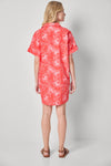 Poplin Dolman Shirt Dress Womens Dress Zinnia Print A2