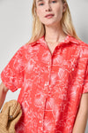Poplin Dolman Shirt Dress Womens Dress Zinnia Print A3