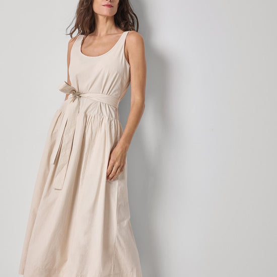 Poplin Maxi Yoke Dress Womens Dress Bamboo A3