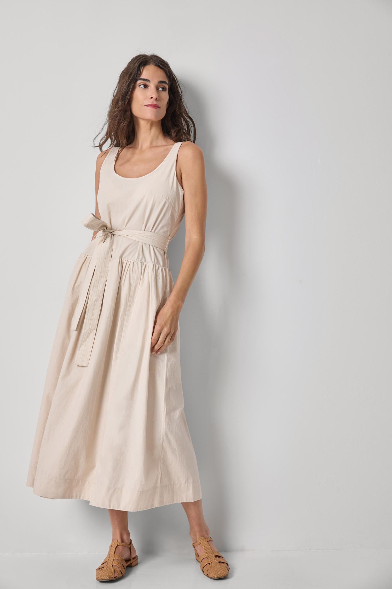 Poplin Maxi Yoke Dress Womens Dress Bamboo A3