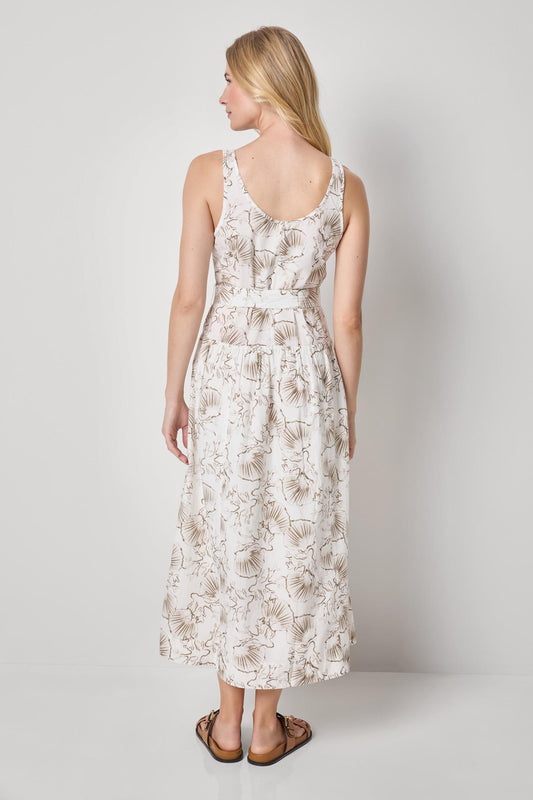 Poplin Maxi Yoke Dress in color Fern Print Image A2