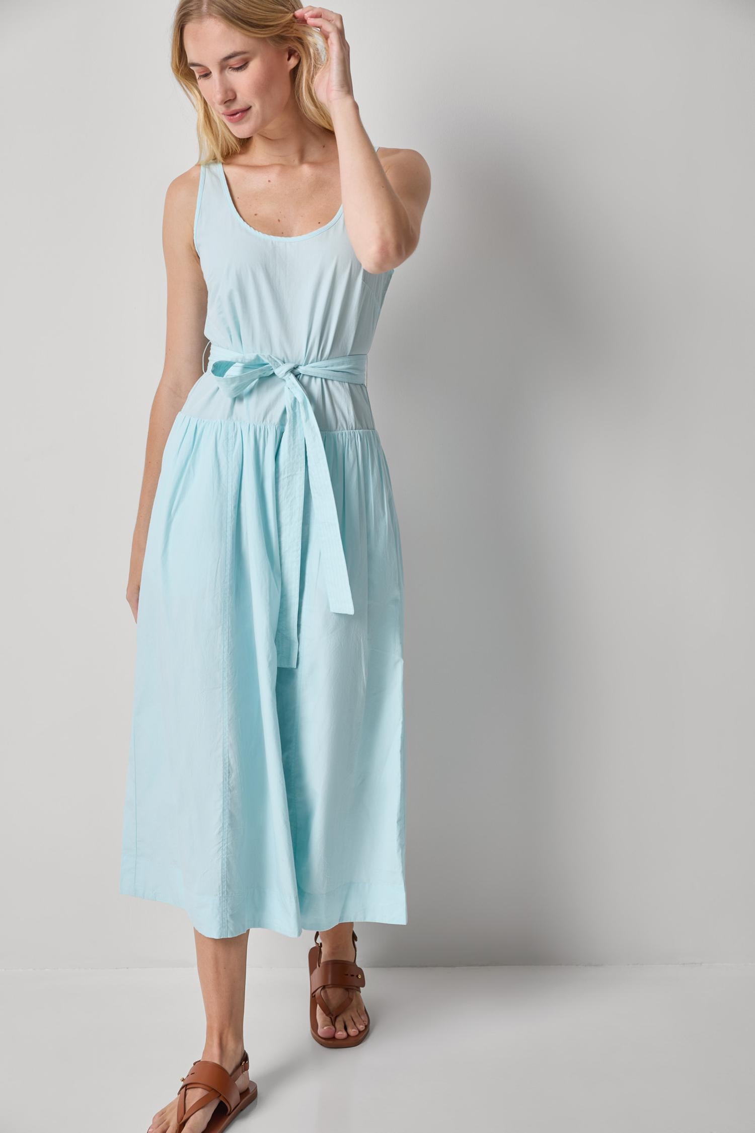 Poplin Maxi Yoke Dress Womens Dress Seabreeze A1