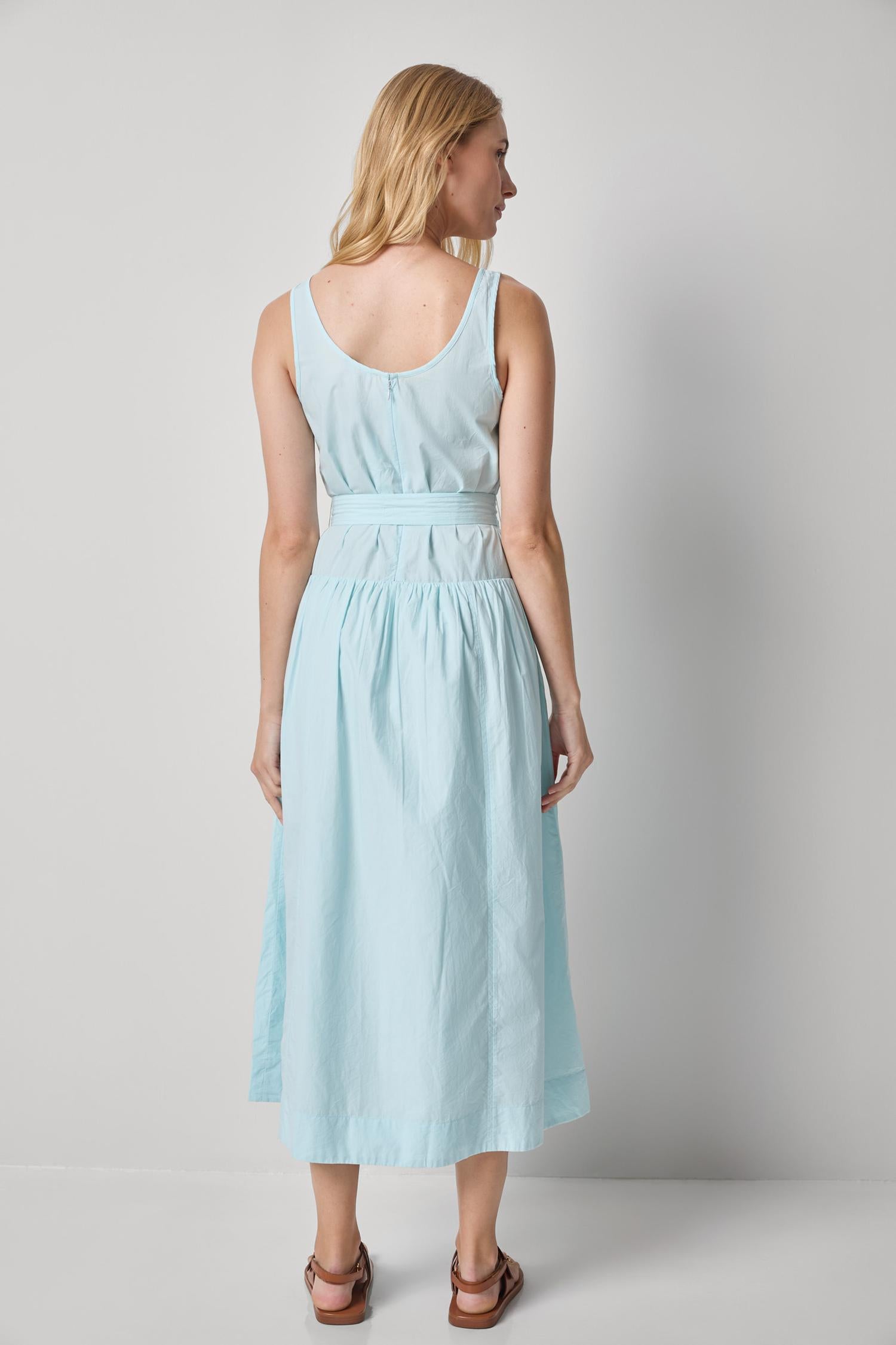 Poplin Maxi Yoke Dress Womens Dress Seabreeze A2
