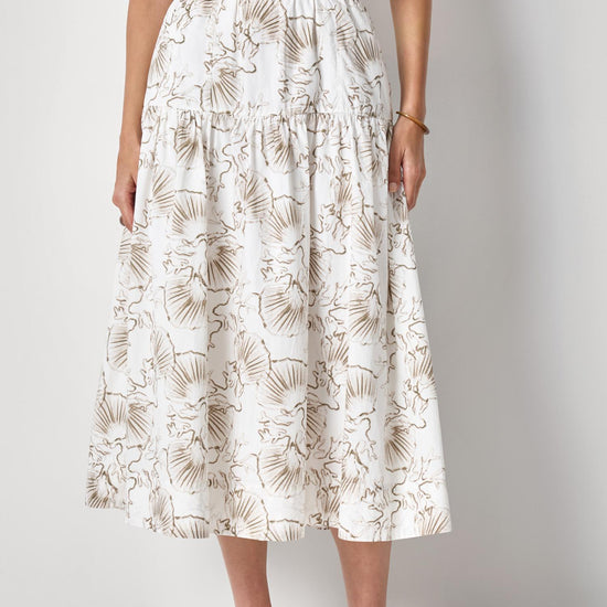 Poplin Yoke Skirt Womens Skirt Fern Print A1
