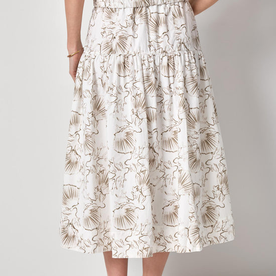 Poplin Yoke Skirt Womens Skirt Fern Print A2