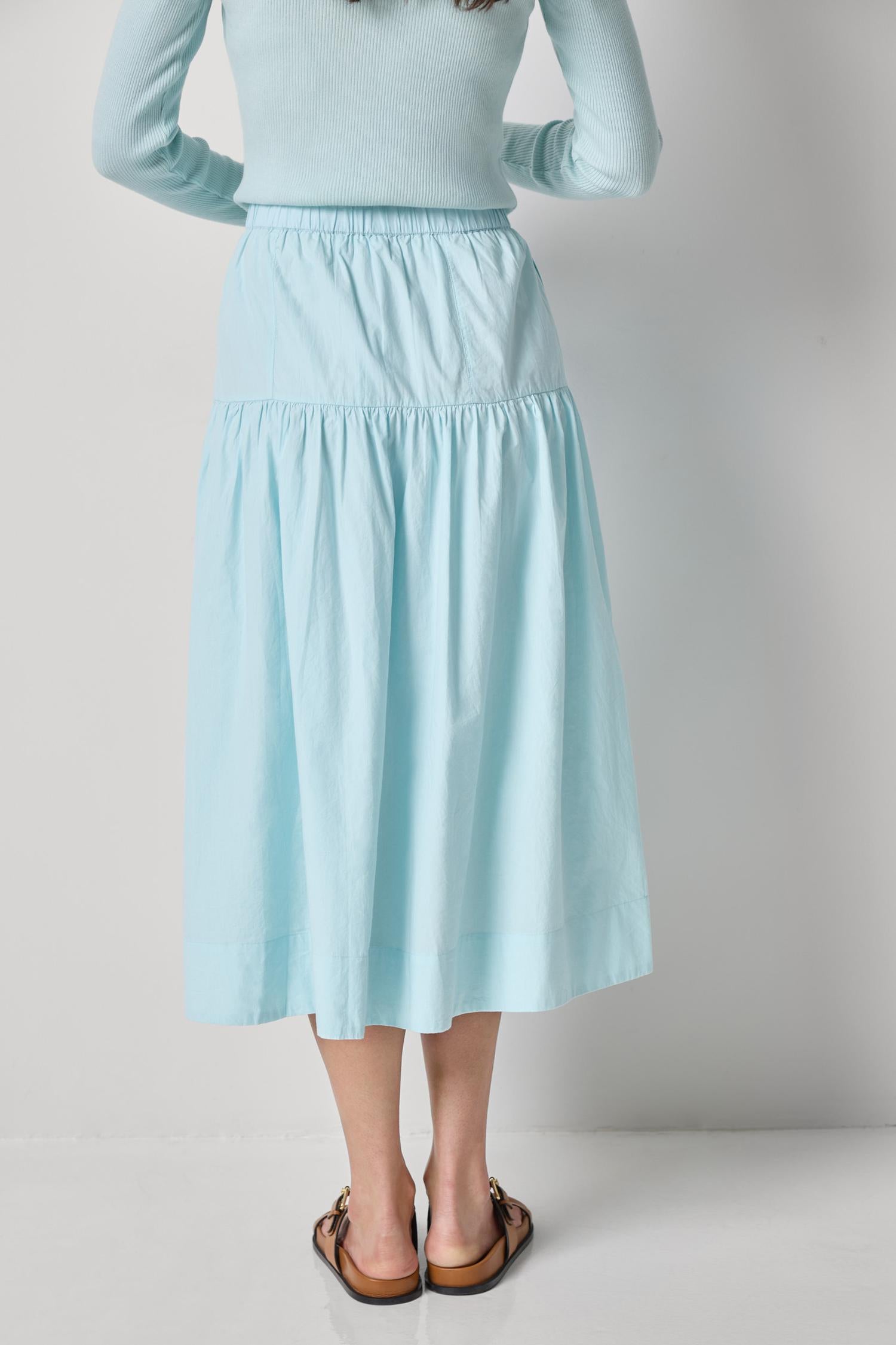 Poplin Yoke Skirt Womens Skirt Seabreeze A2