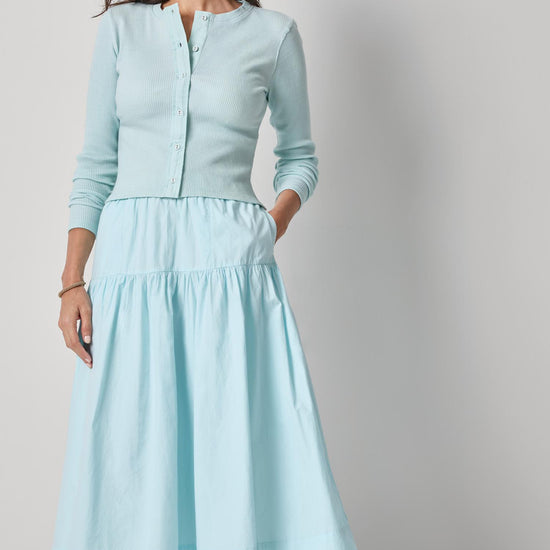 Poplin Yoke Skirt Womens Skirt Seabreeze A3