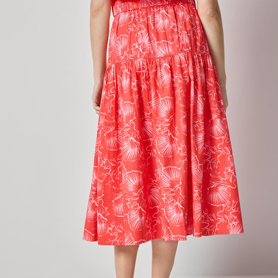 Poplin Yoke Skirt Womens Skirt Zinnia Print A2