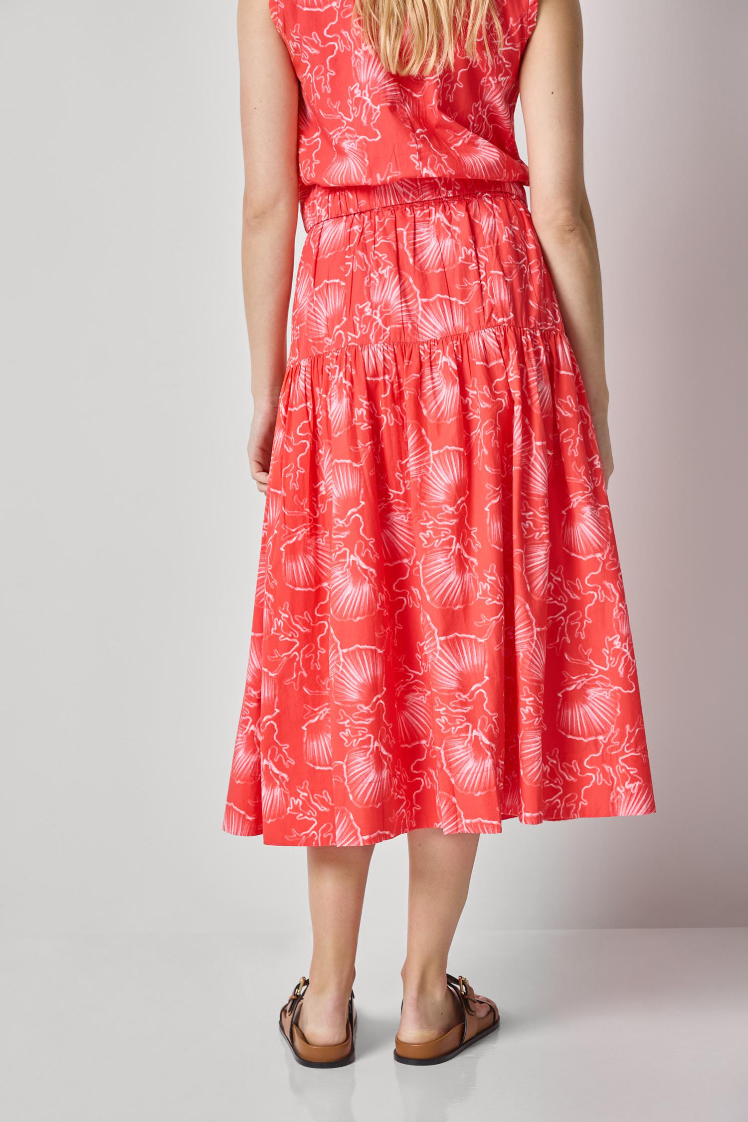 Poplin Yoke Skirt Womens Skirt Zinnia Print A2