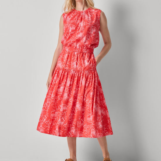 Poplin Yoke Skirt Womens Skirt Zinnia Print A3