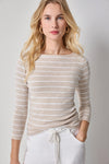 Striped Boatneck Womens Top Bamboo Stripe A1