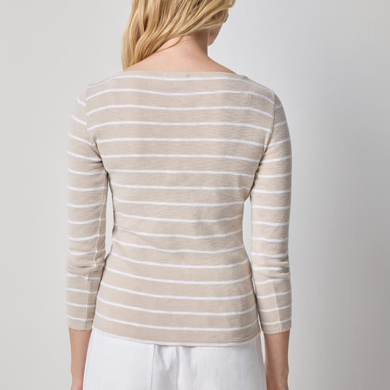 Striped Boatneck Womens Top Bamboo Stripe A2