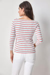 Striped Boatneck Womens Top Seabreeze Stripe A2
