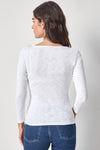 Striped Boatneck Womens Top White A2
