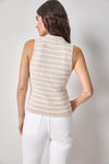 Striped Sleeveless Collared Top Womens Top Bamboo Stripe A2