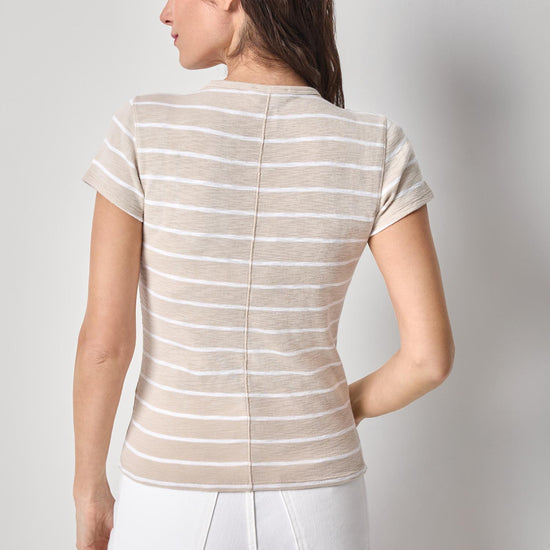 Striped Short Sleeve Womens Top Bamboo Stripe A2