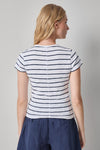 Striped Short Sleeve Womens Top Navy Stripe A2