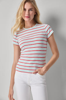 Striped Short Sleeve Womens Top Seabreeze Stripe A1