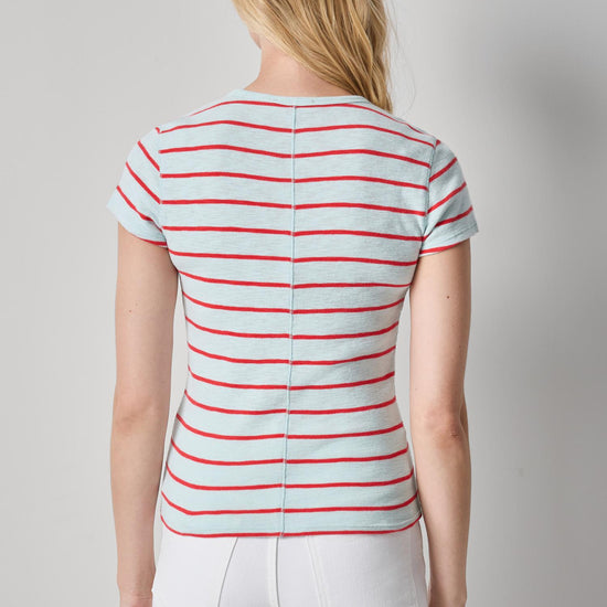 Striped Short Sleeve Womens Top Seabreeze Stripe A2