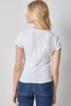 Striped Short Sleeve Womens Top White A2