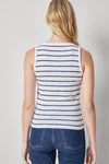 Striped Wide Strap Tank Womens Top Navy Stripe A2