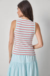 Striped Wide Strap Tank Womens Top Seabreeze Stripe A2