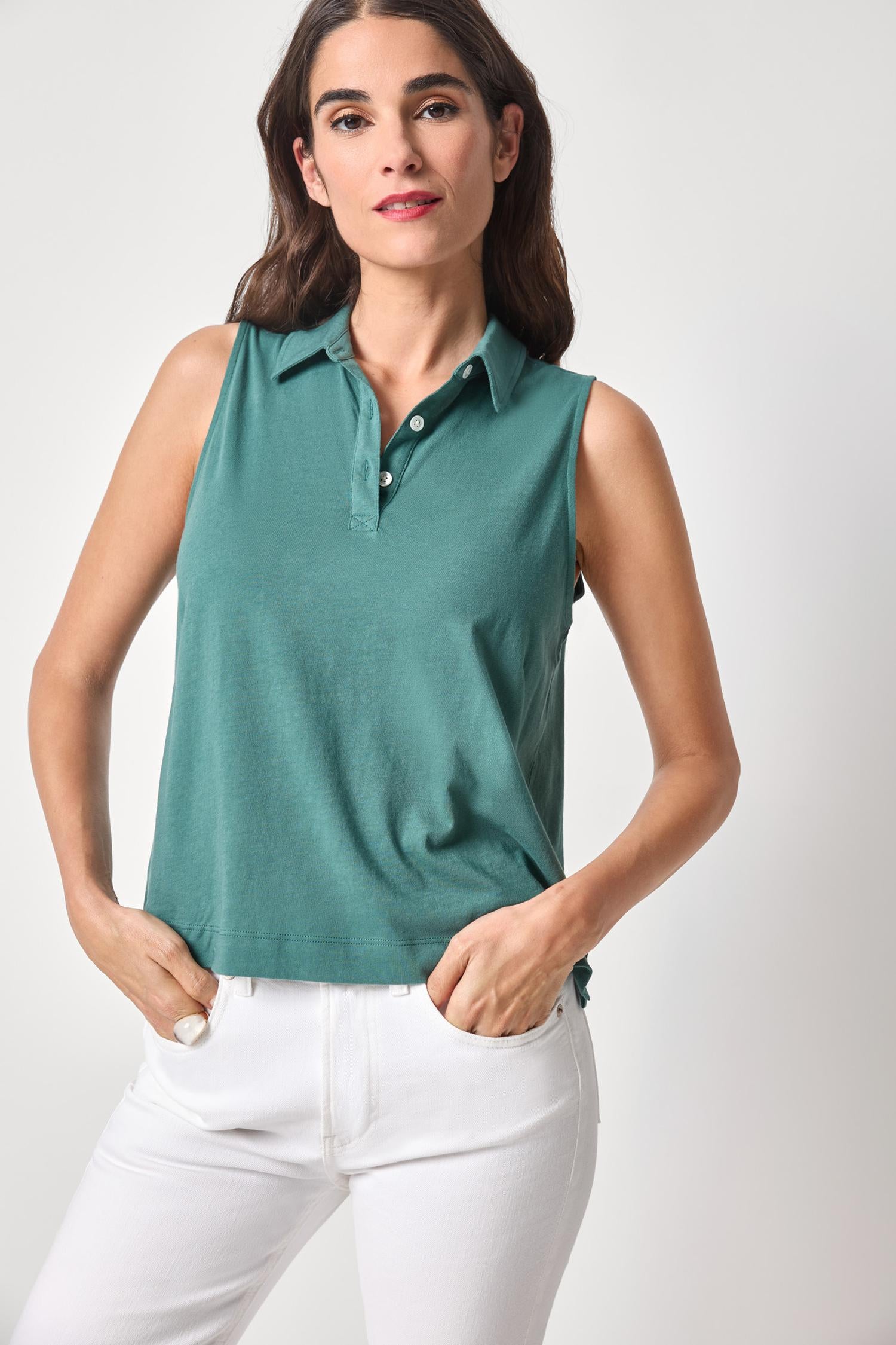 Organic Sleeveless Top Womens Top Everglade A1