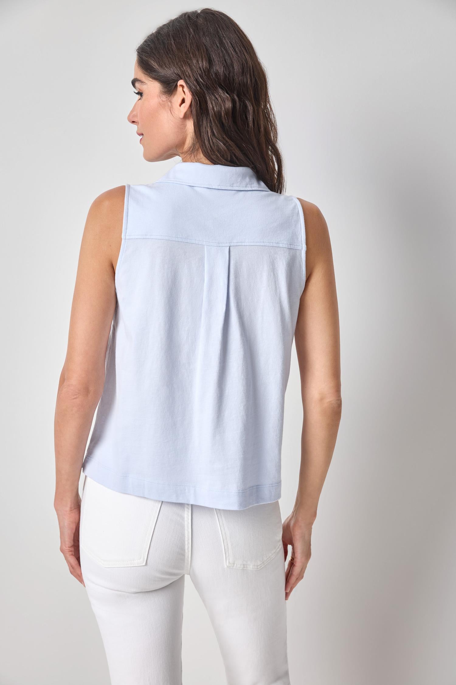 Organic Sleeveless Top Womens Top Hydrangea A2