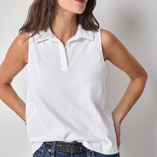 Organic Sleeveless Top Womens Top White A1