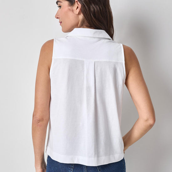 Organic Sleeveless Top Womens Top White A2