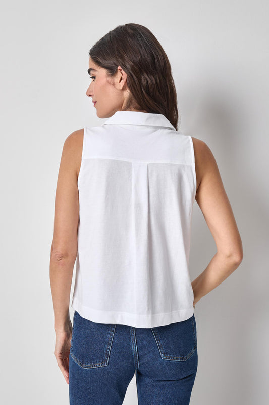 Organic Sleeveless Top Womens Top White A2