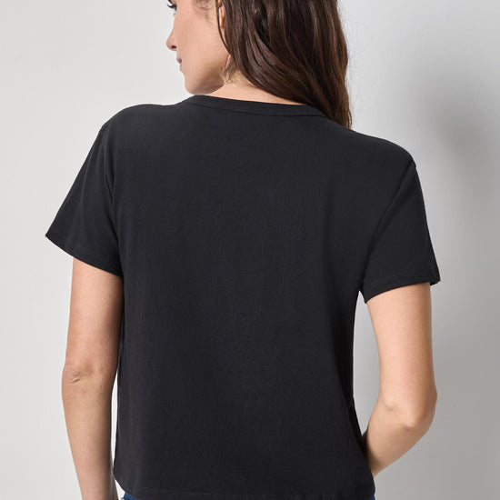 Organic Boxy Tee Womens Top Black A2