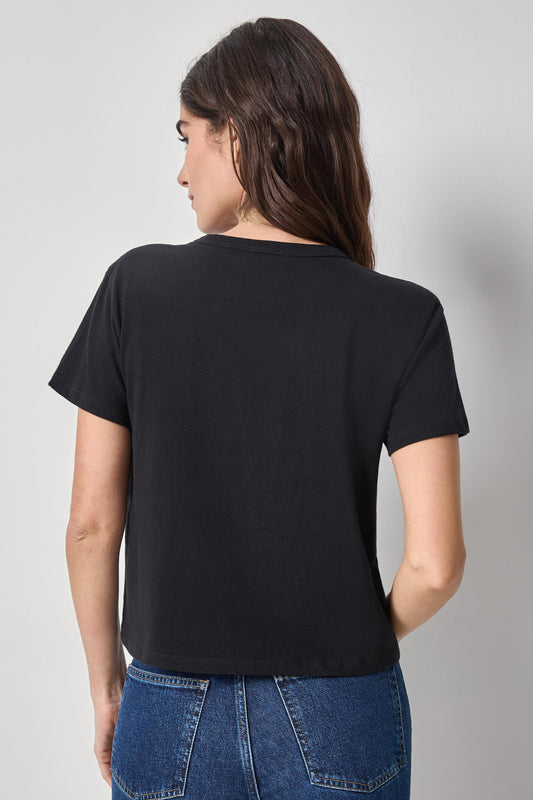 Organic Boxy Tee Womens Top Black A2