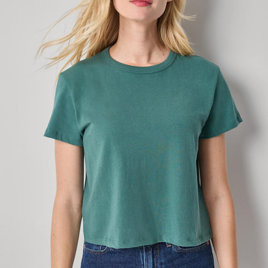 Organic Boxy Tee Womens Top Everglade A1