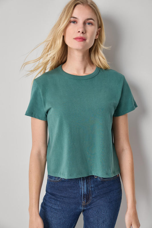Organic Boxy Tee Womens Top Everglade A1